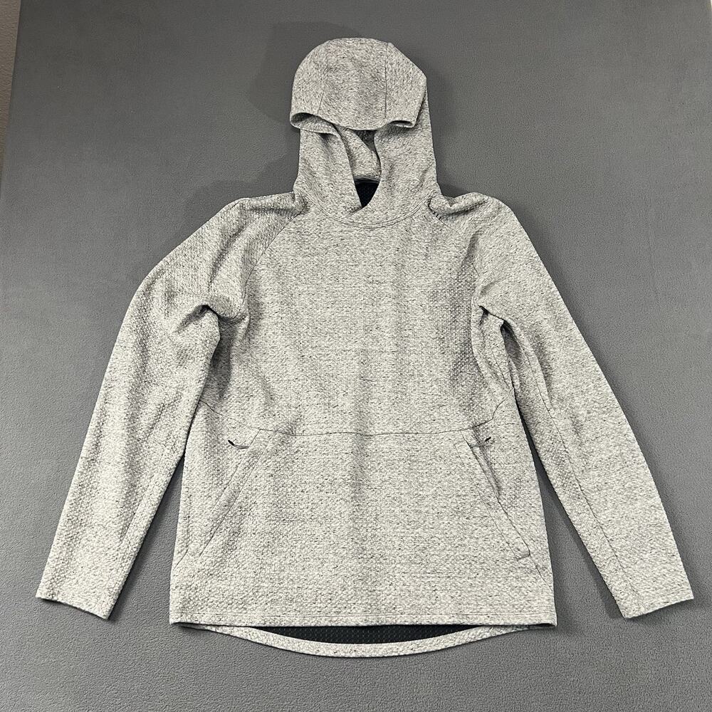 Lululemon Hoodie Mens Large Gray At Ease Textured Double Knit Athletic Pullover